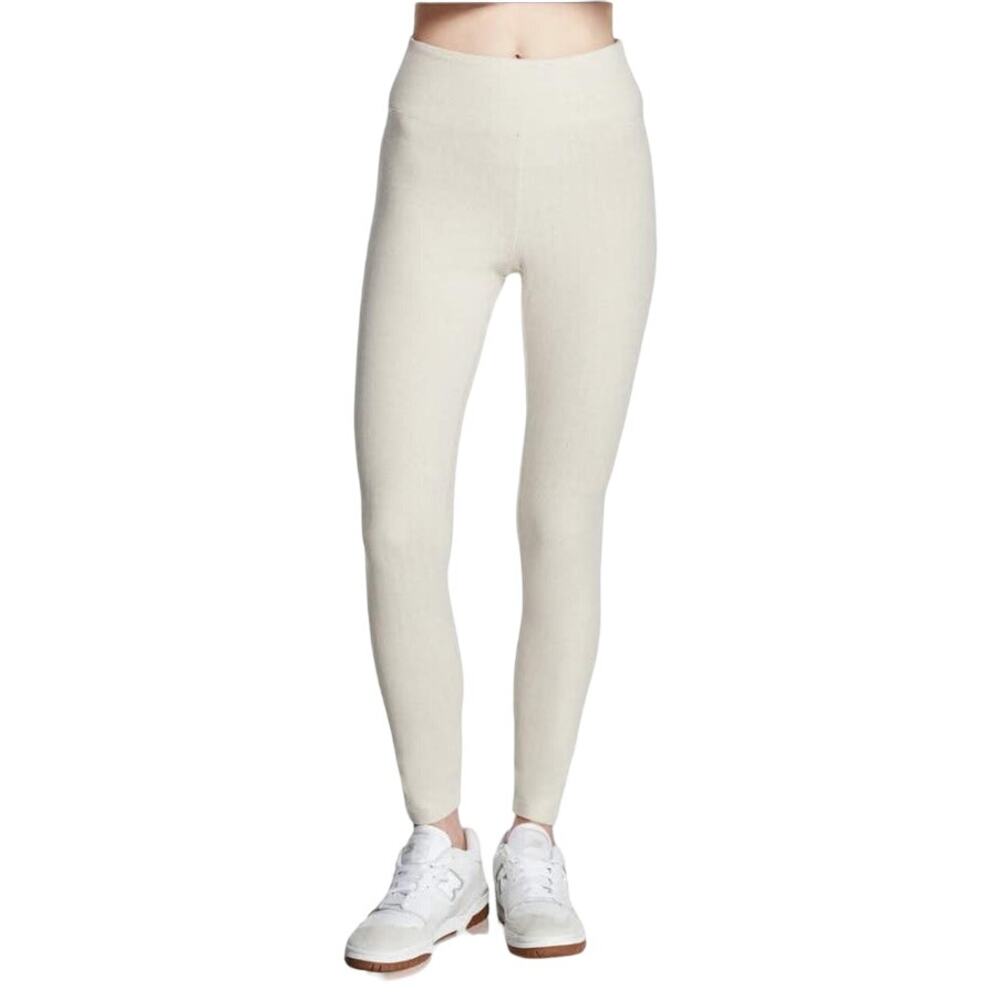 Kyodan Warmhand Herringbone Beige High Waist Soft Stretch Yoga Ankle Leggings L
